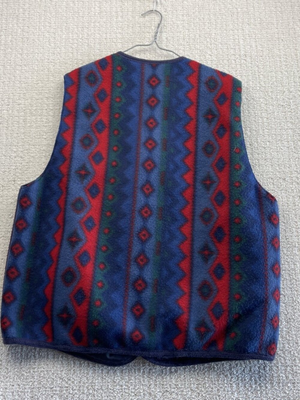 Vintage 90's Fleece Vest Aztec / Southwestern Navajo Outdoor Gorpcore Men Read - Picture 8 of 8